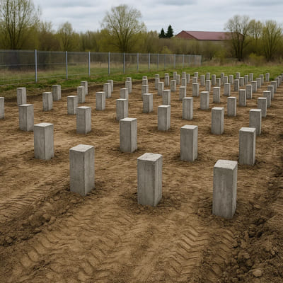 Свайный фундамент под склад 12×18 (забивные)